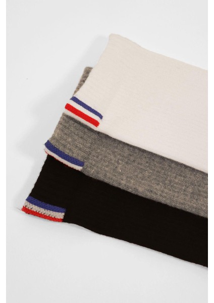 3 lü Paket Shaftless Golf Soket Çorap Siyah/Beyaz/Gri