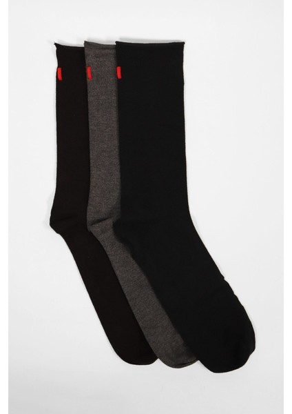 3'lü Paket Harold Bambu Lastiksiz Erkek Soket Çorap Antrasit-Lacivert-Siyah modelleri
