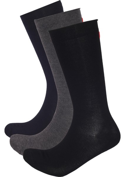 3'lü Paket Harold Bambu Lastiksiz Erkek Soket Çorap Antrasit-Lacivert-Siyah indirimleri