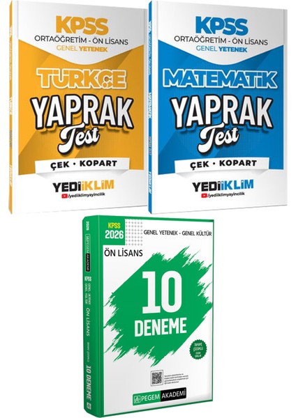 Kpss 2026 Ortaöğretim Ön Lisans Türkçe Matematik Yaprak Test - 2026 Kpss Ön Lisans Çözümlü 10 Deneme