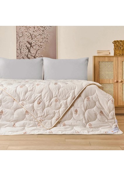Soft Tek Kişilik Yün Yorgan - Beyaz - 155X215 cm