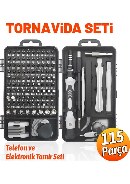 Profesyonel 115 Parça Tornavida Seti Telefon Tablet Elektronik Ürün Tamir Bakım Tornavida Seti fiyatları