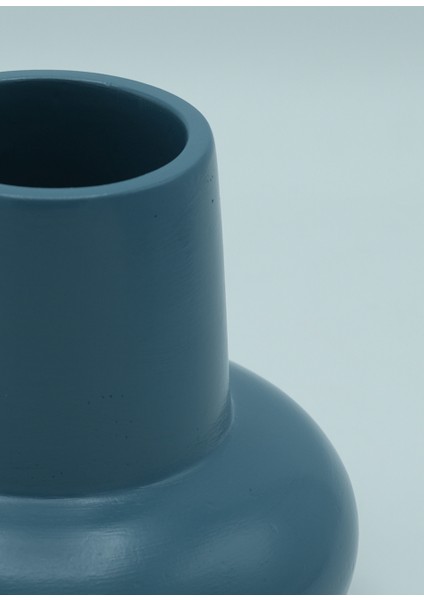 | Bohem Stil Dekoratif Vazo | Modern Minimal Yuvarlak Form | Dip Mavisi | fiyatları