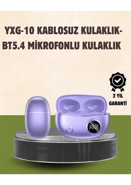 YXG10 Kablosuz Kulaklık – Bluetooth 5.4, Dokunmatik, LED Ekranlı Şarj Kutusu