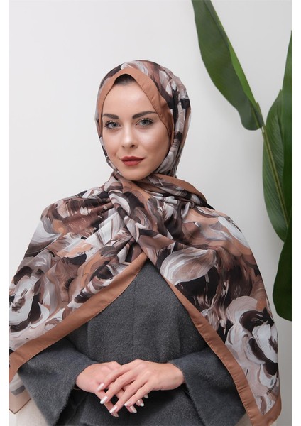 Floral Akrilik Desenli Dijital Soft Şal