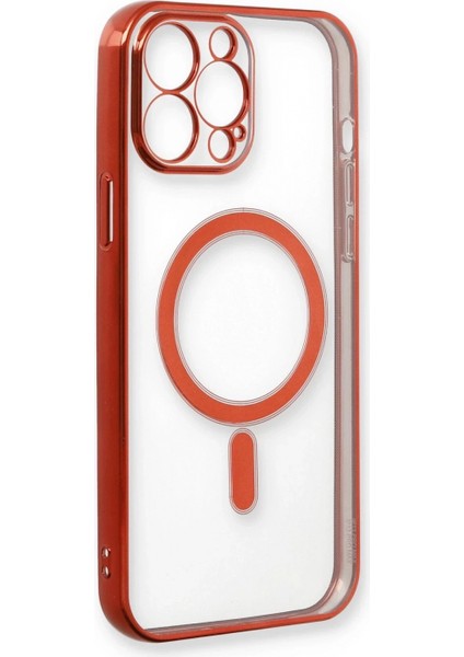 iPhone 13 Pro Max Kılıf Magneticsafe Lazer Silikon - Kırmızı fırsatları
