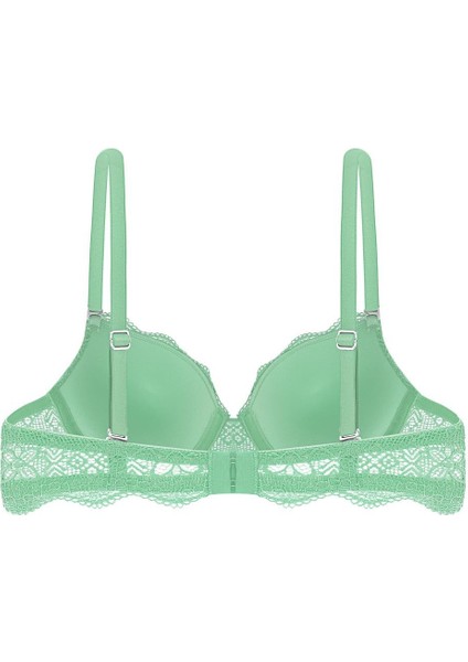 Anna 2735 Dantelli Dekolte Dolgulu Push-Up Sütyen ve Külot Takımı- Yeşil fırsatları