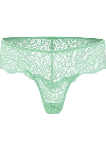 Anna 2735 Dantelli Dekolte Dolgulu Push-Up Sütyen ve Külot Takımı- Yeşil