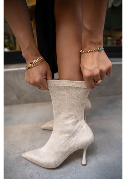 Prino Bej Süet Streç Bot modelleri