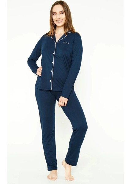 Kadın Klasik Regular Önden Düğmeli Pijama Takımı L1.PC.004.12.K15