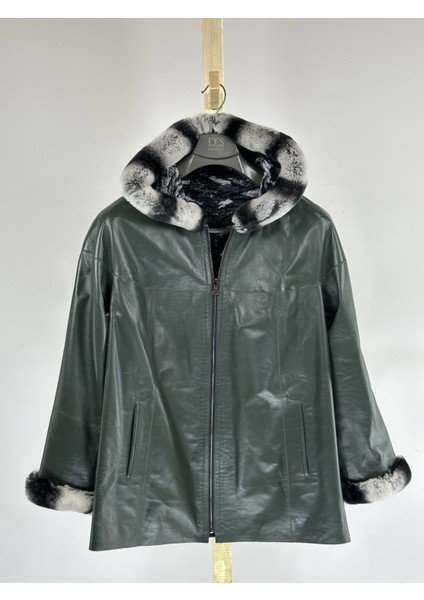 Çift Taraflı Giyilebilir Kadın Deri Mont 176