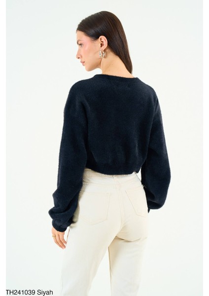 Kadın İnci Taşlı Düğmeli Yumoş Hırka fırsatları