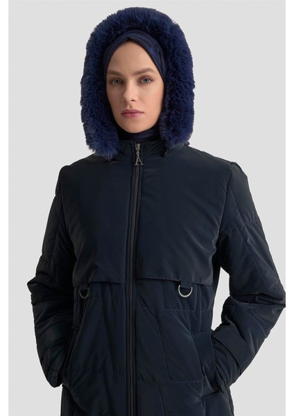 Kapüşonlu Kapitone 25KD2402 Lacivert fırsatları