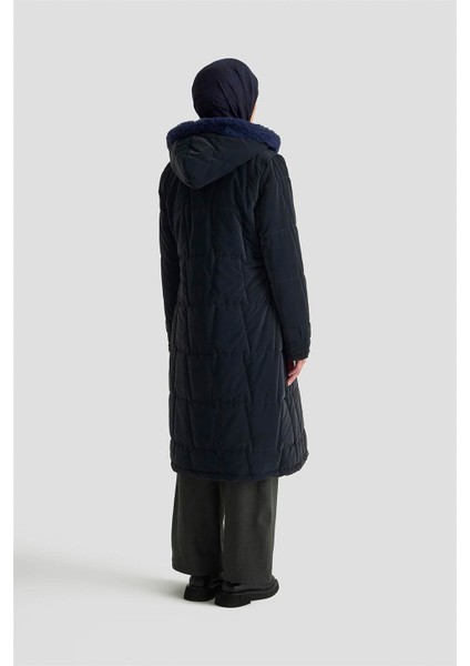 Kapüşonlu Kapitone 25KD2402 Lacivert indirimleri