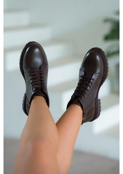 Drop Fermuarlı Kadın Hakiki Deri Bot Kahverengi fırsatları