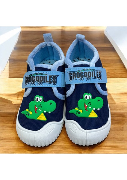 Dinazor Desenli Ev Okul Kıreş Içeri ve Dışarı Çocuk Panduf Ayakkabı