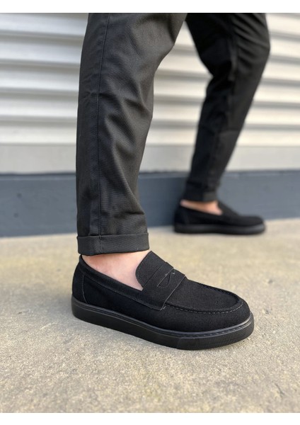 JY180 Estilo x Bağcıksız Süet Erkek Günlük Spor Klasik Ayakkabı Sst - Siyah