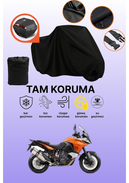 Siyah Arka Çanta Uyumlu Ktm 1190 Adventure R Uyumlu Motosiklet Brandası, Koruyucu Örtü