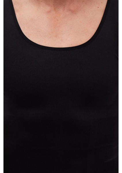 Erkek Süper Slim Fit Extra Dar Kesim Lastikli siyah Atlet Korse modelleri