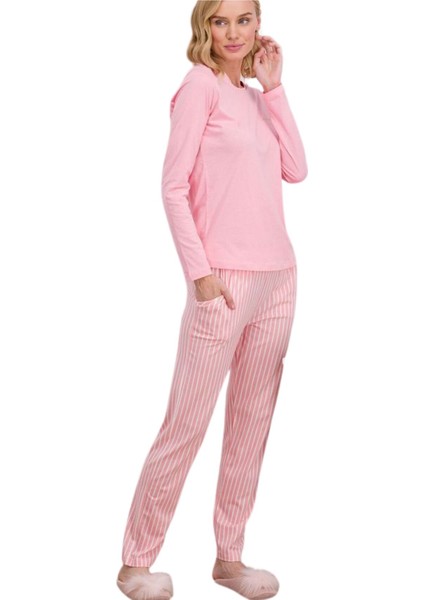 Kadın Modal Pamuk Kısa Kollu Tişört & Cepli Pantolon Pijama Takımı