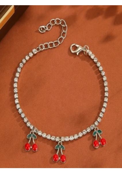 1 Ad Kiraz Charmlı Taşlı Bileklik