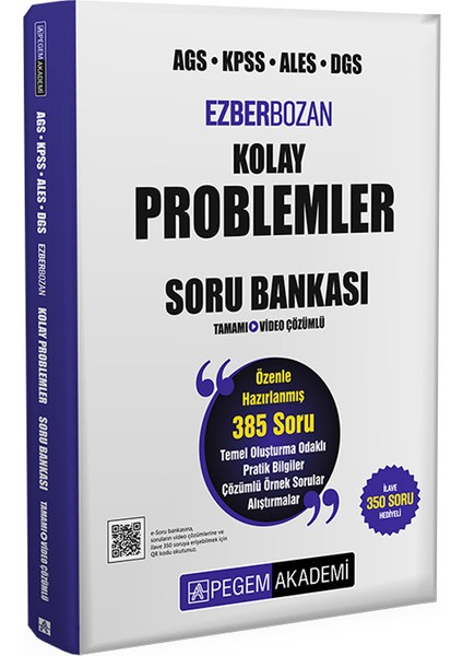 AGS KPSS ALES DGS Ezberbozan Kolay Problemler Tamamı Video Çözüml fiyatları
