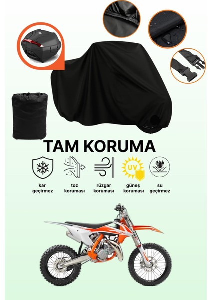 Siyah Arka Çanta Uyumlu Ktm 85 Sx Uyumlu Motosiklet Brandası, Koruyucu Örtü