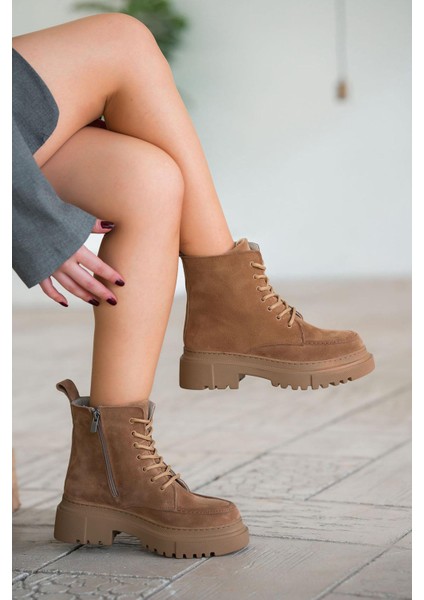 Patrick Kadın Hakiki Deri Süet Postal Camel modelleri