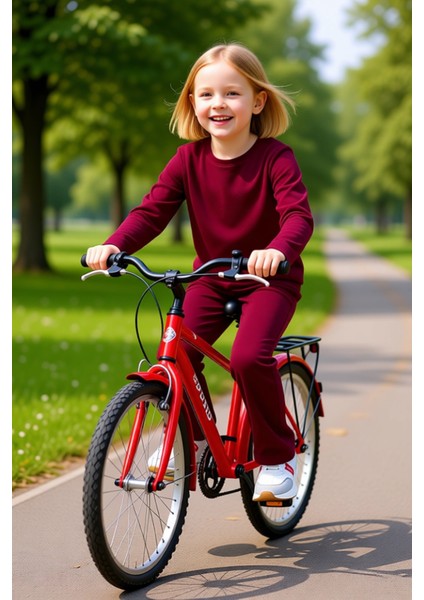 Kız Çocuk Rahat Esnek Ribana Detaylı Uzun Kollu Üst ve Tayt Takımı Kaliteli Şık Rahat fiyatları