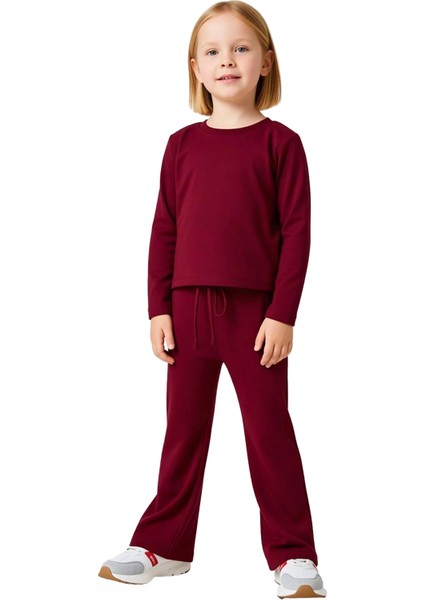 Kız Çocuk Rahat Esnek Ribana Detaylı Uzun Kollu Üst ve Tayt Takımı Kaliteli Şık Rahat fırsatları