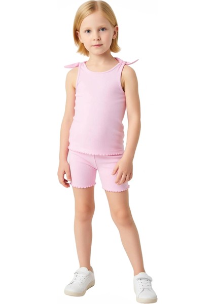 Kız Çocuk Örme Atlet ve Şort Takımı Yazın Enerjisi Için Ideal Kaliteli Şık Rahat fiyatları