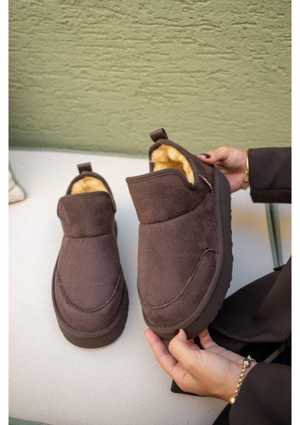 Mayra Acı Kahve Süet Tüylü Bot modelleri