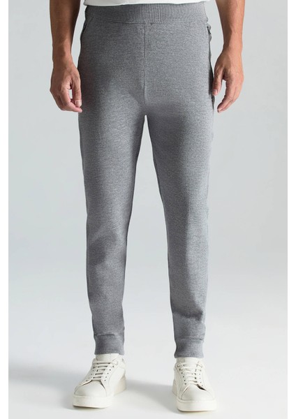 Merino Yün Açık Gri Triko Pantolon modelleri