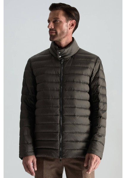 Kaz Tüyü Dolgulu Kahverengi Ince Spor Mont fiyatları