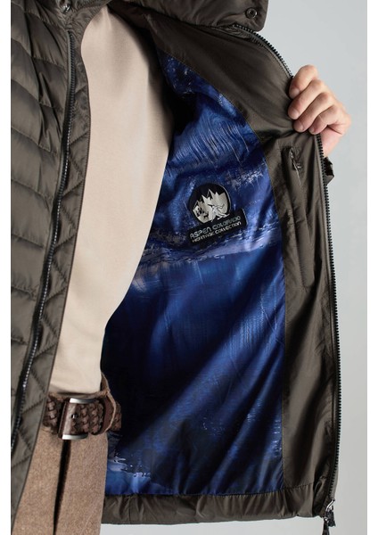 Kaz Tüyü Dolgulu Kahverengi Ince Spor Mont indirimleri