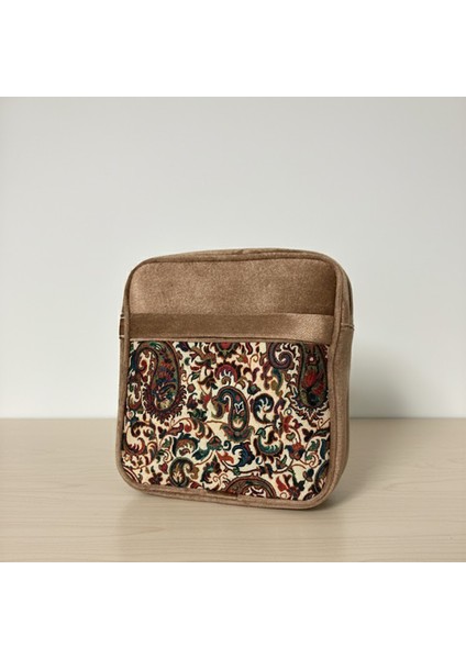 Iran Işi El Yapımı Etnik Desenli Sütlü Kahve Askılı Orta Boy Omuz Çantası