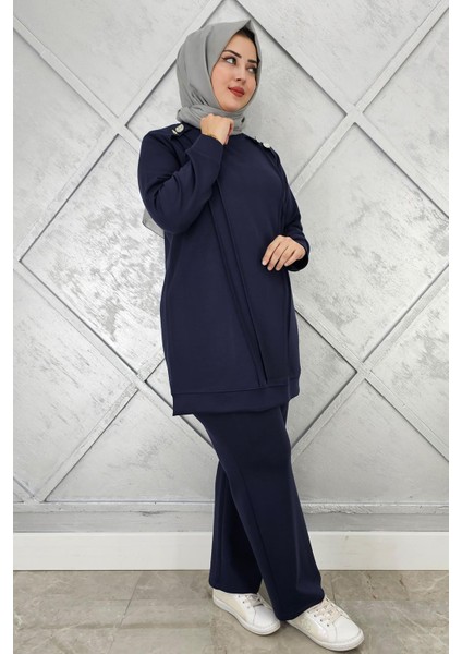 Kadın Düğme Detaylı Nervür Dikim Tesettür Takım fiyatları