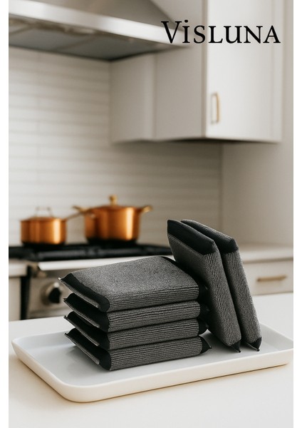 ( 4 Adet ) Sihirli Paslanmaz Telli Bulaşık Süngeri Lüks Kalite