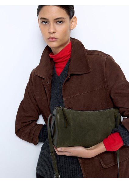 Deri Detaylı Çapraz Askılı Çanta