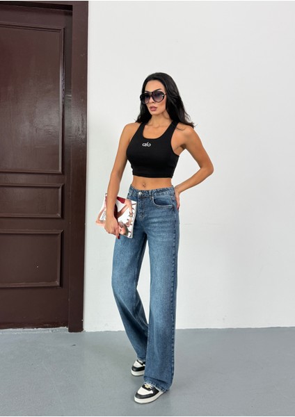 N74 Wide Leg Mavi Kadın Jean