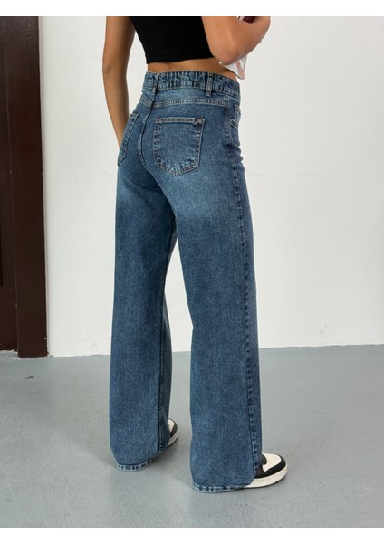 N74 Wide Leg Mavi Kadın Jean modelleri