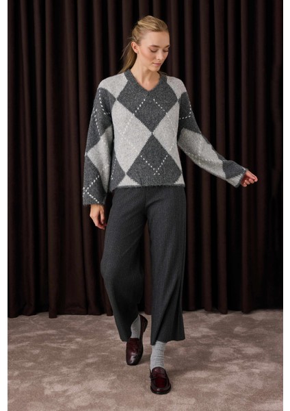 Fitilli Triko Pantolon Antrasit indirimleri