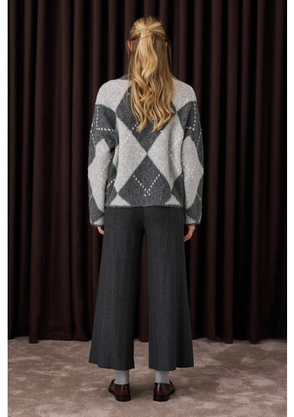 Fitilli Triko Pantolon Antrasit