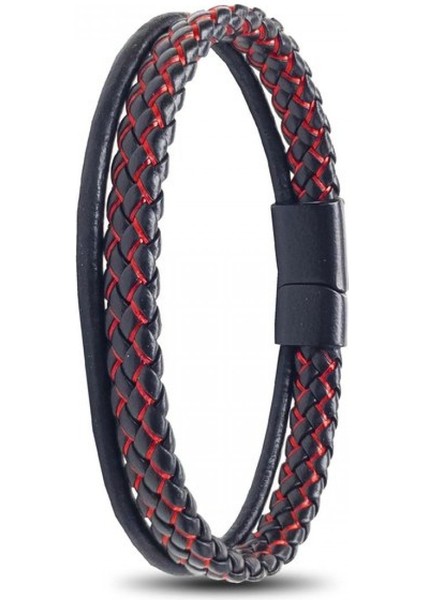 Kırmızı Renk Çoklu Deri Bileklik 9593B5D5