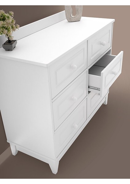 Aymini Assos Çok Amaçlı Dolap , Çekmeceli Şifonyer , Kapaklı Şifonyer 6 Çekmeceli Şifonyer