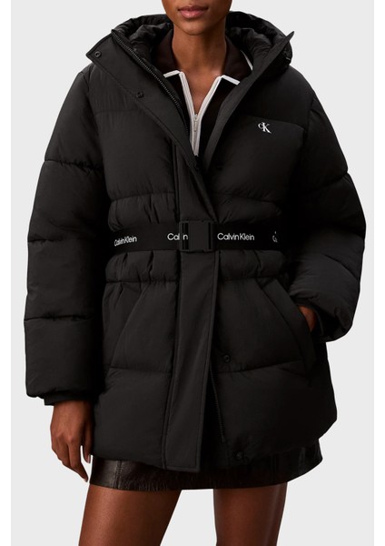 Regular Fit Kapüşonlu Kemer Detaylı Suya Dayanıklı Mont LV047D507GUB1 Bayan Mont LV047D507G Ub1