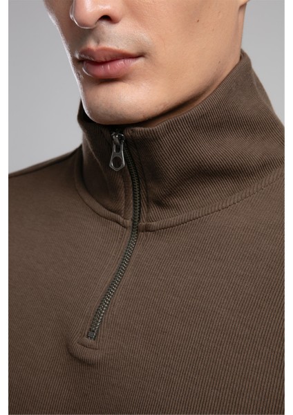 Desona Erkek Dik Yaka Sweatshirt Yeşil fırsatları