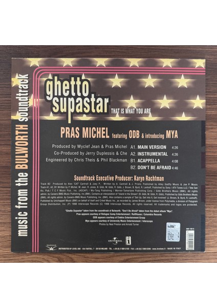 Pras Michel Featuring Odb & Introducing Mya – Ghetto Supastar (That Is What You Are) fiyatları