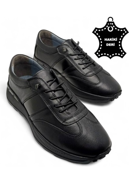 Erkek Iç Dış Hakiki Deri Ultra Rahat Ortopedik Tabanlı Hafif Mevsimlik Siyah Günlük Spor Ayakkabı fiyatları