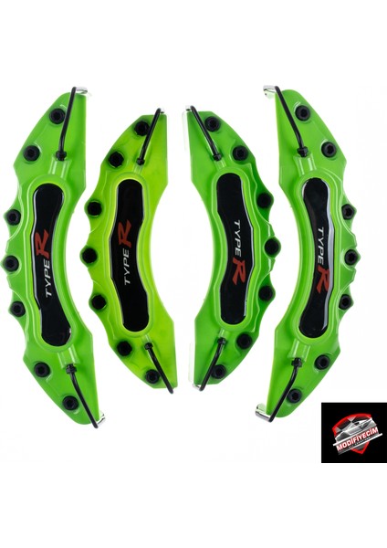 Yeşil Type-R 4'lü Kaliper Seti Yapıştırma Logolu